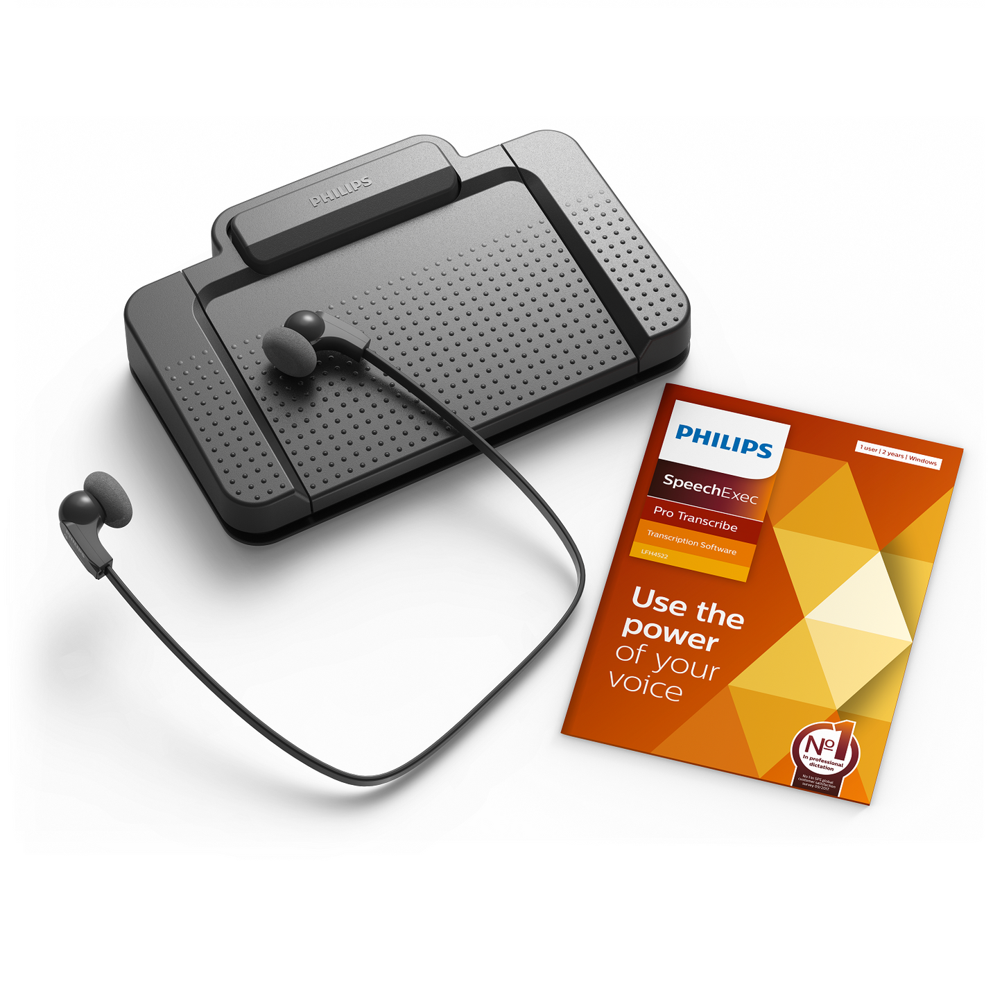 Philips SpeechExec Pro Transcribe, Pédale de commande et Écouteurs (LFH7277)